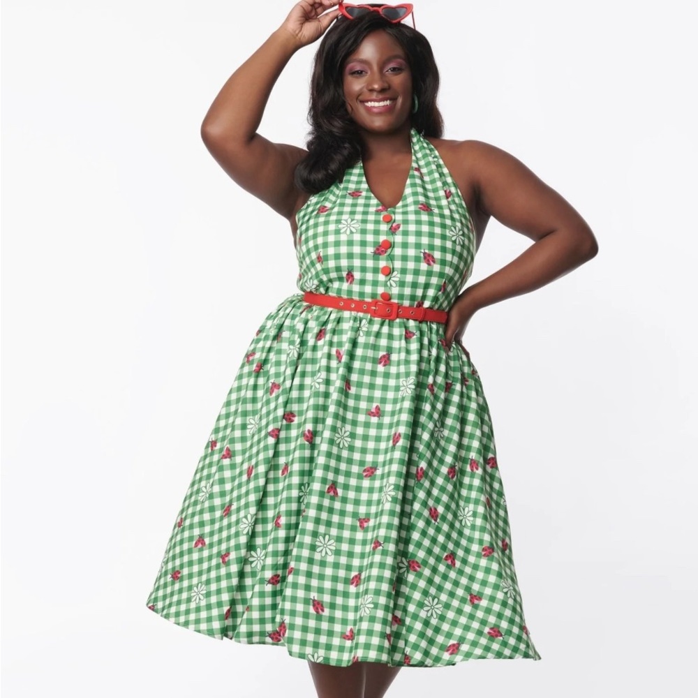 Gingham halter dress